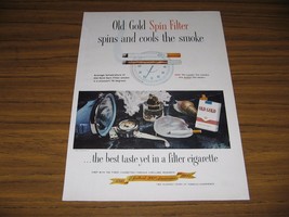 1960 Print Ad Old Gold Spin Filter Cigarettes Scuba Mask &amp; Watch - £8.18 GBP