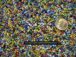 10000+ Glass 2X1 Round Luster Finish Opaque Glass Round Seed Beads GBS061 - £4.61 GBP