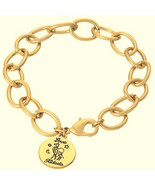 DISNEY COUTURE KIDADA 14KT GP CHARM BRACELET WITH ROUND &#39;LOVE KIDADA&#39; CH... - $27.34 CAD