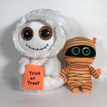 Ty Beanie Boos 9&quot; MIST Ghost &amp; Mummy 6&quot; MASK Halloween Glitter Eyes NO Hang Tag - £11.79 GBP