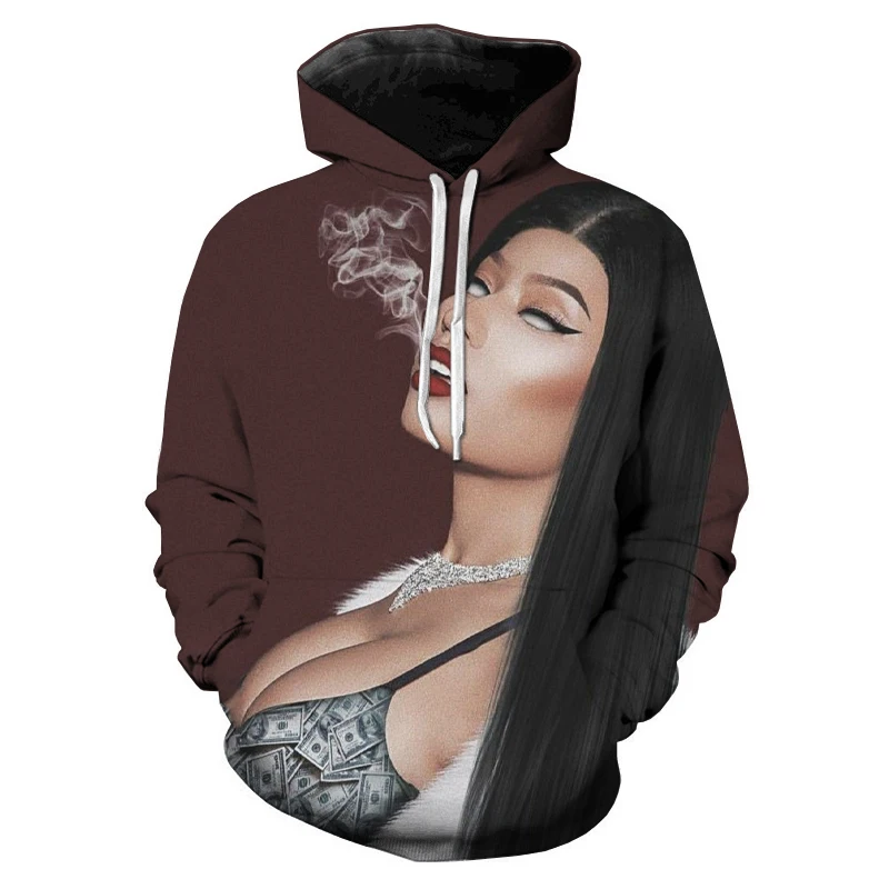 2021 Singer Nicki Minaj 3D Printed Hoodies Men&#39;s Women&#39;s Harajuku Swearshirt O-N - £133.72 GBP