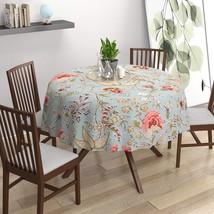 Linen 100% Cotton 4 Seater Dining Round Table Cover 56 Inch Diameter | Calicut G - £34.88 GBP