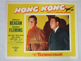 Hong Kong Port of a Thousand Dangers Lobby Card Ronald Reagan #6 11x14 1951 - £54.11 GBP