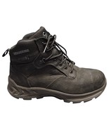Wolverine Waterproof Work Boots Mens 9.5 Black Leather Round Toe Logo La... - $881.72 MXN