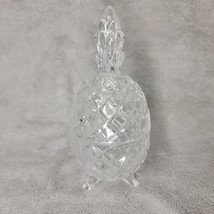 Vintage Slovakian Crystal Pineapple Candy Trinket Dish Jar Tri Footed W/... - $19.30