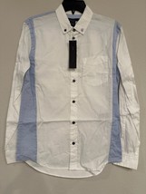 NWT Marc by Marc Jacobs Men&#39;s White/Blue Shrunken Fit Dress Shirt Sz XS ... - $38.60