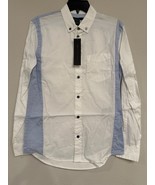 NWT Marc by Marc Jacobs Men&#39;s White/Blue Shrunken Fit Dress Shirt Sz XS ... - £30.17 GBP