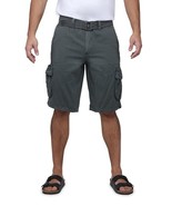RAW X Men&#39;s Belted Classic Fit 12.5&quot; Cotton Cargo Shorts Gray-34W - $552.31 MXN