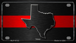 Texas Thin Red Line Novelty Mini Metal License Plate Tag - £11.17 GBP