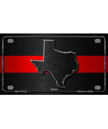 Texas Thin Red Line Novelty Mini Metal License Plate Tag - £11.76 GBP