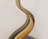 MURANO STYLE Brown Swirl Ribbon ABSTRACT Modern VINTAGE Art Glass 12&quot; SC... - $55.99