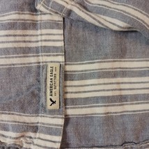 American Eagle Outfitters Classic Fit Men's White & Gray Stripes Shirt Sz Large  image 7