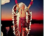 Native American Sunrise Call Wisconsin Dells WI UNP Chrome Postcard J13 - £5.93 GBP