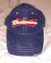 Budweiser Snapback Hat Blue Mesh Corduroy Distressed Cap Bud Licensed Beer - £43.04 GBP