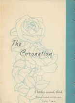 The Coronation 1947 Tyler Texas Rose Festival Queen Program Rose Show Schedule  - £93.04 GBP