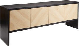 Decor Therapy Haven Storage Console Tvs Up To 79&quot; Media Stand, Black - £203.60 GBP