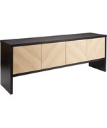 Decor Therapy Haven Storage Console Tvs Up To 79&quot; Media Stand, Black - £207.21 GBP