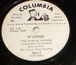 The Marlin Sisters 78 My Happiness / The Man On The Carrousel SH1F - £5.41 GBP