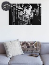 PRINTABLE wall art, The Cabinet of Dr. Caligari inspired, Landscape | Download - £2.80 GBP