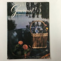 VTG Gourmet Magazine July 1974 A Picnic Basket Filled with Food &amp; Wine No Label - £7.55 GBP