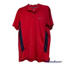 Reebok Mens Red Blue 3-Button Short Sleeve Golf Polo Shirt Size Large - £6.28 GBP