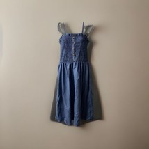 Love by Chelsey Sundress Womens Large Blue Chambray Smocked Strappy - $14.68