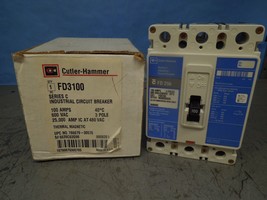 Cutler-Hammer FD 25k FD3100 100A 3P 600V Circuit Breaker New Surplus - $375.00