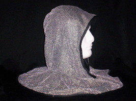 Silver Mesh Fake Chainmail Armor Knight Costume Hood Coif Noble Sir Medieval Cap - £9.45 GBP
