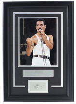 Freddie Mercury Framed 8x10 Queen Live Aid Photo w/ Laser Engraved Signature - £76.32 GBP