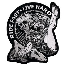 Motor Pinup Quality Biker Vest [ 9.0 X 8.0 Inches ] Back Patch - £19.17 GBP
