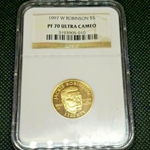 1997-W US Gold Baseball $5 Jackie Robinson Commemorative Proof - NGC PF7... - $839.99