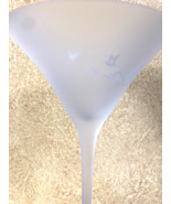 Grey Goose Vodka Martini Glass Frosted Blue Speckled Base Footed Flying ... - £8.51 GBP