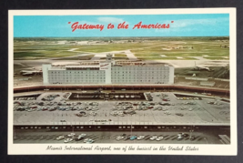 Miami International Airport Planes Old Cars Florida Curt Teich UNP Postc... - $7.99