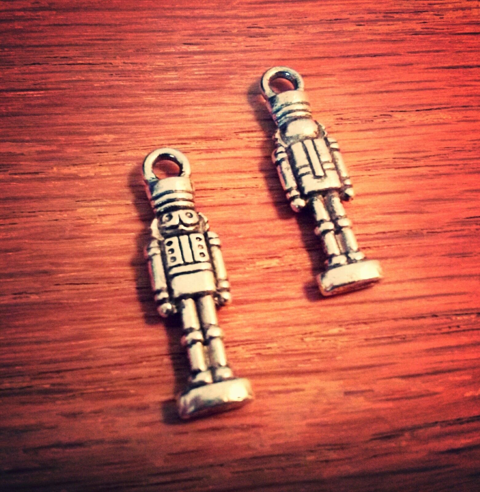 Nutcracker Charm Antiqued Silver Jewelry Making Pendant Single Piece 2 S... - $1.97