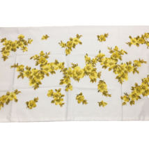 2 Vintage Pillowcases 70s Perma-Prest Sears Yellow Floral King Size 21 X 40 - £22.98 GBP