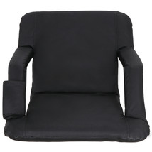 Wide Stadium Seat Chair Black Bleachers Or Benches - Armrest Support - P... - £57.43 GBP