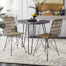 Safavieh Home Minerva Natural And Black Wicker Dining Chair, Set Of 2. - $278.96