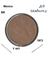 Mexico 20 Centavos, 1973, bronze, KM 441 - $2.39 CAD