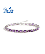 S925 Silver Bracelet for Women Sisters Natural Amethyst Fine Jewelry Lov... - £90.90 GBP