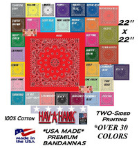 12 pc USA MADE HAV-A-HANK 2-Sided PAISLEY BANDANA Face Mask Neck SCARF H... - $44.99