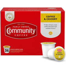 &amp; Chicory 36 Count Coffee Pods, Medium Dark Roast, Compatible with Keuri... - £36.49 GBP
