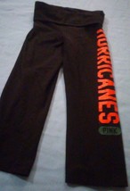 Victorias Secret PINK University of Miami U/M Black Capri Pants Sz Xs Hurricanes - £31.60 GBP