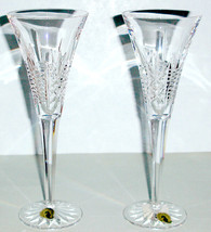 Waterford Crookhaven Champagne Flute Pair 9.25&quot;H Crystal Made Ireland 13... - £108.49 GBP