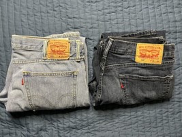 Levi’s 505 Red Tab Denim Jeans Lot Of 2 38x32 Regular Fit Blue - £27.25 GBP