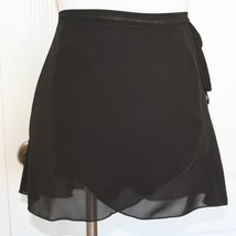 MIRELLA Sheer Black Wraparound Self Tie Skirt ONE SIZE FITS ALL EUC - £11.81 GBP