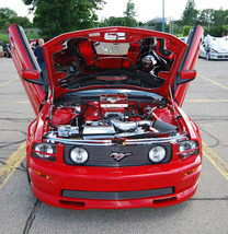 2005-2009 Mustang V8 GT Upper Polished Overlay Billet Grille  BLACK - $49.95