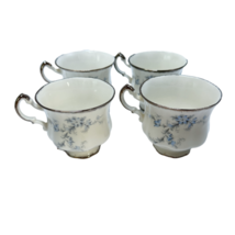 Paragon Brides Choice Tea Cups Lot 4 White Blue Bone China - $47.45