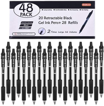 Shuttle Art Black Gel Pens, 48 Pack(20 Pens with 28 Refills) Retractable... - £16.45 GBP