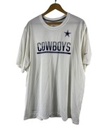 Dallas Cowboys Nike Dri Fit T Shirt Size XXL 2XL Mens Spell Out White Bl... - $35.58