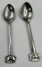 Vintage Stainless Japan HIC Spoon With Tea Cup/Saucer Handle Design - Set Of 2 - £14.46 GBP